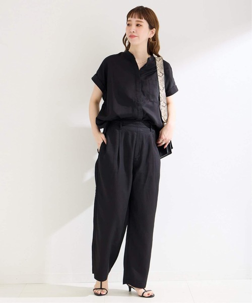 B.C STOCK(ベーセーストック)の「《追加》手洗い可 / セルロースワイドパンツ(その他パンツ・レディース・ブルー系その他/ブラック/アイボリー・FREE)」の4枚目の写真