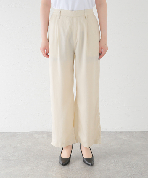 B.C STOCK(ベーセーストック)の「《追加》手洗い可 / セルロースワイドパンツ(その他パンツ・レディース・ブルー系その他/ブラック/アイボリー・FREE)」の10枚目の写真