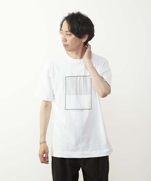 MEN'S MELROSE（メンズメルローズ）の「40/2天竺 プリントTシャツ（Tシャツ/カットソー・メンズ・ホワイト系その他3/ホワイト系その他2/ホワイト系その他・3/2/4）」の3枚目の写真