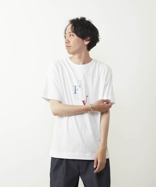 MEN'S MELROSE（メンズメルローズ）の「40/2天竺 プリントTシャツ（Tシャツ/カットソー・メンズ・ホワイト系その他3/ホワイト系その他2/ホワイト系その他・3/2/4）」の18枚目の写真