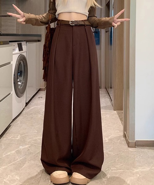 IRADOWL(アイラドール)の「ハイウエストタックデザインロングパンツ(スラックス・レディース・ブラック/ボルドー/モカ・LARGE/MEDIUM/SMALL)」の18枚目の写真
