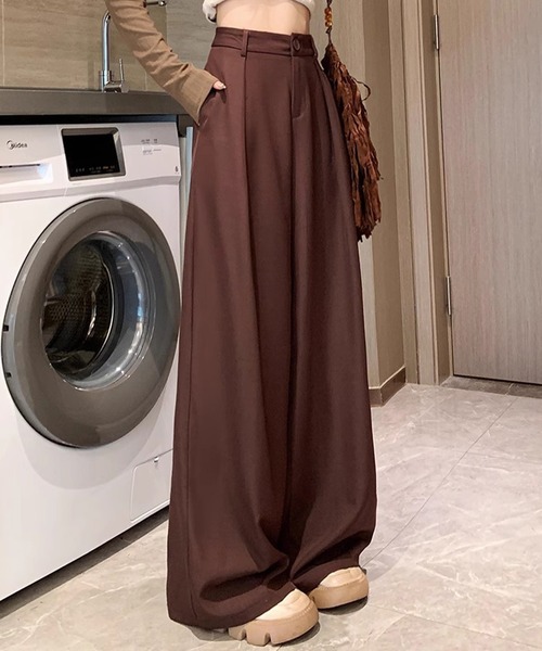IRADOWL(アイラドール)の「ハイウエストタックデザインロングパンツ(スラックス・レディース・ブラック/ボルドー/モカ・LARGE/MEDIUM/SMALL)」の19枚目の写真