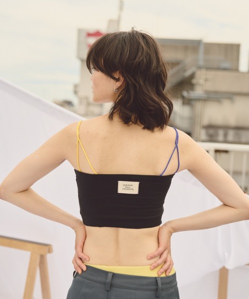 common gull products.（コモンガルプロダクツ）の「わがままなチューブトップ（チューブトップ・レディース・アイボリー/ブラック・SMALL/MEDIUM）」の2枚目の写真