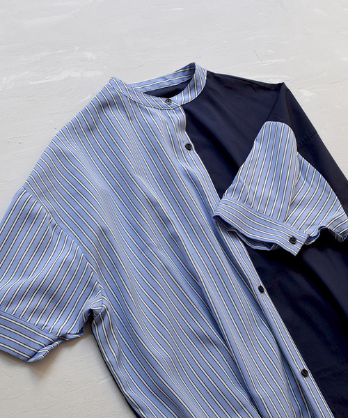 zootie（ズーティー）の「ストライプスイッチ シャツワンピース（シャツワンピース・レディース・ネイビー/ベージュ・M）」の17枚目の写真