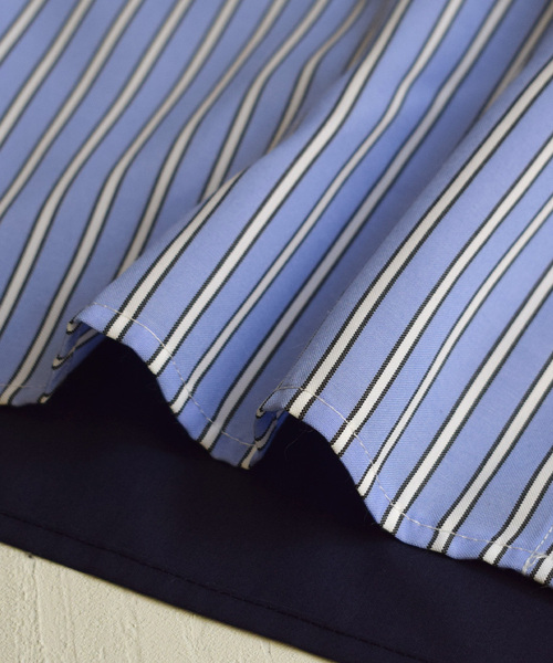 zootie（ズーティー）の「ストライプスイッチ シャツワンピース（シャツワンピース・レディース・ネイビー/ベージュ・M）」の10枚目の写真