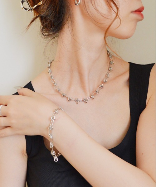 styiro(スタイロ)の「ニッケルフリー スレッドノットチェーンネックレス(ネックレス・レディース・シルバー/ゴールド・FREE)」の1枚目の写真