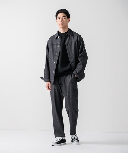 THE SHOP TK (ザ ショップ ティーケー )の「エバーデニムワイドパンツ セットアップ可/色落ちしにくい(デニムパンツ・メンズ・ブラック/ネイビー・02/03/04)」の3枚目の写真
