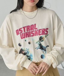 MONO-MART | ヴィンテージピグメント加工アニマルデザイン ビッグ長袖Tシャツ(Tシャツ/カットソー)