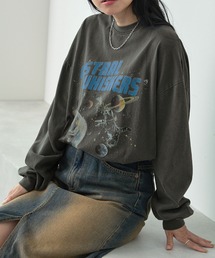 MONO-MART（モノマート）の「ヴィンテージピグメント加工アニマルデザイン ビッグ長袖Tシャツ（Tシャツ/カットソー・メンズ）」