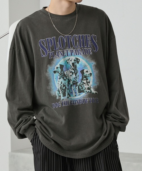 MONO-MART（モノマート）の「ヴィンテージピグメント加工アニマルデザイン ビッグ長袖Tシャツ（Tシャツ/カットソー・レディース・ブラック/ブラック系1/ネイビー系1/ブラウン/オフホワイト/ブラック系2/ホワイト系2・M/L）」の21枚目の写真