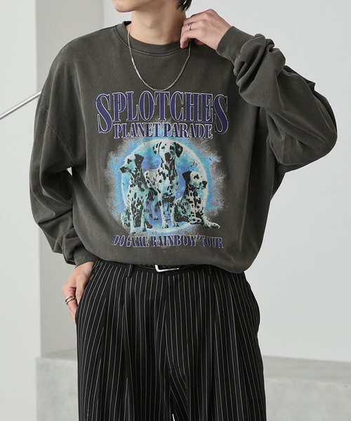 MONO-MART（モノマート）の「ヴィンテージピグメント加工アニマルデザイン ビッグ長袖Tシャツ（Tシャツ/カットソー・レディース・ブラック/ブラック系1/ネイビー系1/ブラウン/オフホワイト/ブラック系2/ホワイト系2・M/L）」の22枚目の写真