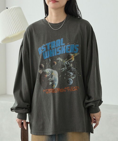 【REPRESENT】長袖 Tシャツ [限定品★ユニーク★ヴィンテージ風] セール】ヴィンテージピグメント加工アニマルデザイン ビッグ