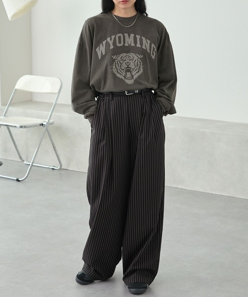 Animal カラフルロゴ ビンテージ加工Tシャツ　　ロンハーマン ヴィンテージピグメント加工アニマルデザイン ビッグ長袖Tシャツ MONO