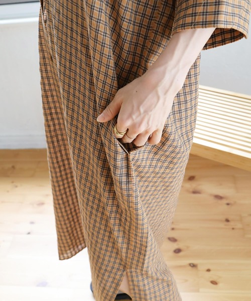 Crisp（クリスプ）の「ショートスリーブサージカルシャツワンピース（ワンピース・レディース・ベージュ/ネイビー/ブラウン・FREE）」の11枚目の写真