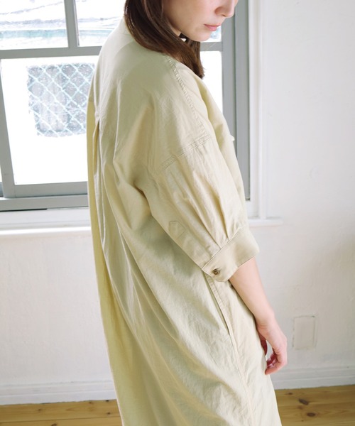 Crisp（クリスプ）の「ショートスリーブサージカルシャツワンピース（ワンピース・レディース・ベージュ/ネイビー/ブラウン・FREE）」の21枚目の写真