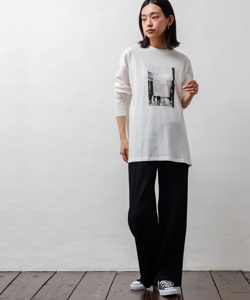 mili an deni（ミリアンデニ）の「セミワイドプリーツパンツ（その他パンツ・レディース・ブラウン/グリーン/ブラック/チャコールグレー/アッシュグレー・M）」の7枚目の写真