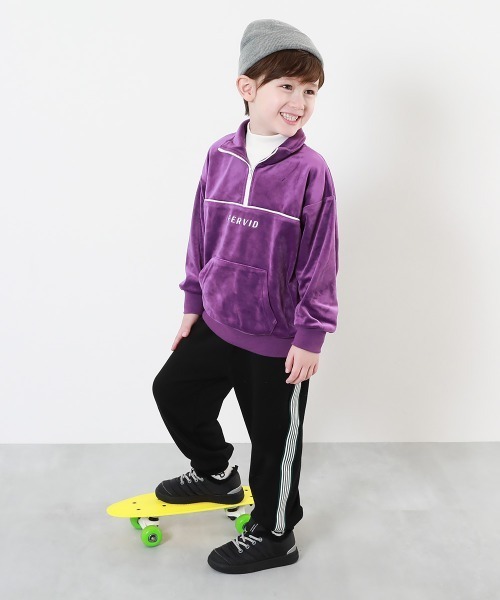 devirock(デビロック)の「RICH WARM 裏シャギー ライン ワイドジョガーパンツ(その他パンツ・キッズ・ブラック系その他2/ブラック系その他/アイボリー系・90cm/100cm/110cm/120cm/130cm/140cm/150cm/160cm)」の4枚目の写真