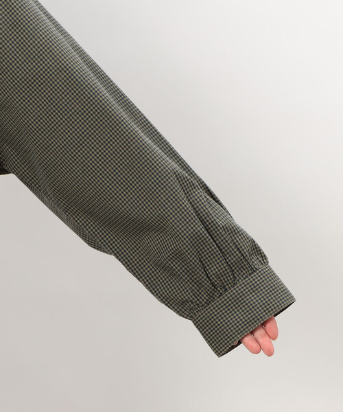 ONIGIRI（オニギリ）の「スモールギンガムチェック シャツワンピース（シャツワンピース・レディース・ネイビー/ベージュ/カーキ・FREE）」の12枚目の写真