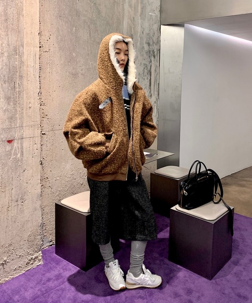 SANSeLF(サンセルフ)の「【LONSLAN】ボリュームボアブルゾン sanwl24a019(ブルゾン・レディース・ブラウン・FREE)」の4枚目の写真