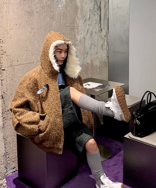 SANSeLF(サンセルフ)の「【LONSLAN】ボリュームボアブルゾン sanwl24a019(ブルゾン・レディース・ブラウン・FREE)」の5枚目の写真