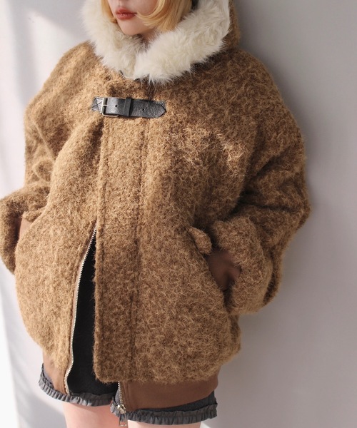 SANSeLF(サンセルフ)の「【LONSLAN】ボリュームボアブルゾン sanwl24a019(ブルゾン・レディース・ブラウン・FREE)」の12枚目の写真