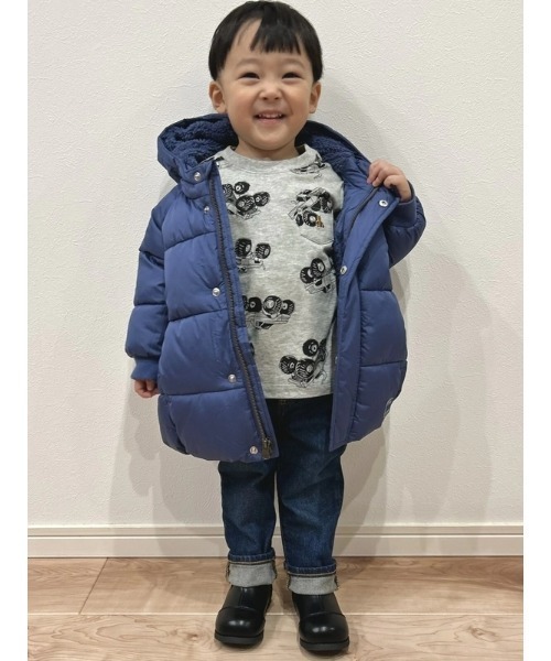 GAP（ギャップ）の「ヘビーウェイト プリマロフト(R)キルティングパーカーコート (幼児・ベビー)（ダウンジャケット/コート・キッズ・ブルー・105cm/100cm/95cm/90cm/80ｃｍ/70cm/110cm）」の9枚目の写真