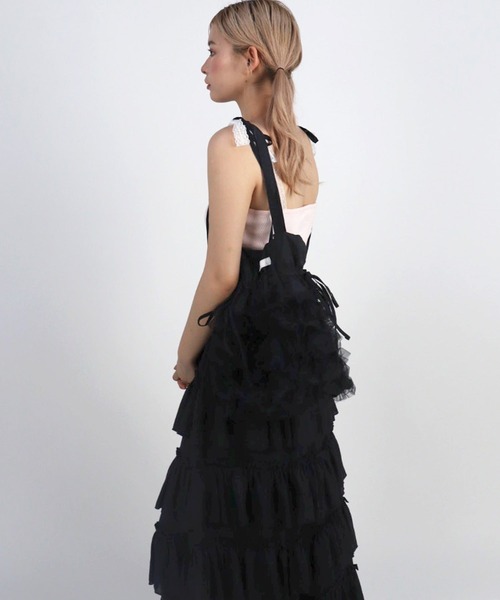 TITTY&CO.（ティティーアンドコー）の「チュールフリルバッグ（トートバッグ・レディース・ブラック/ホワイト・FREE）」の5枚目の写真