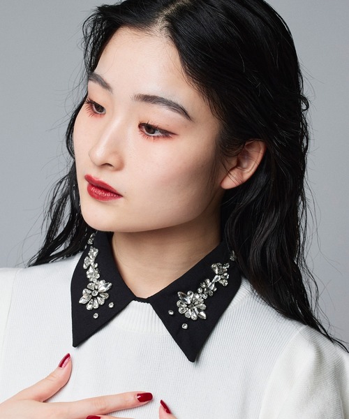 Narcissus（ナルシス）の「【Narcissus】ビジューつけ襟（付け襟・レディース・ホワイト/ブラック・FREE）」の9枚目の写真