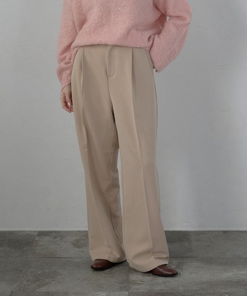 MINERTE(ミネルテ)の「【MINERTE】double tuck loose wide pants / ダブルタックルーズワイドパンツ(その他パンツ・レディース・キナリ/ダークグレー/モカ/ライトベージュ・M/L)」の4枚目の写真