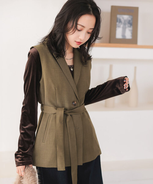 KOBE LETTUCE(コウベレタス)の「前後2wayベロアロンT(Tシャツ/カットソー・レディース・ブルー/グレー/ブラック/ピンク/ダークブラウン/ベージュ/ボルドー/アイボリー・L/M)」の5枚目の写真
