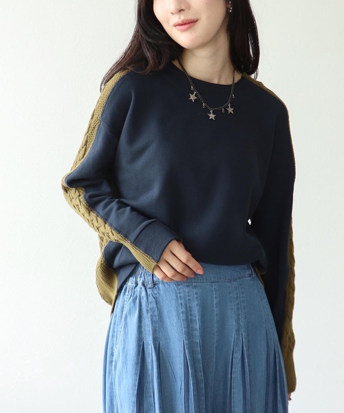 Three Four Time(スリーフォータイム)の「スエットニットドッキングプルオーバー(パーカー・レディース・オフホワイト/カーキ/ネイビー・FREE)」の12枚目の写真