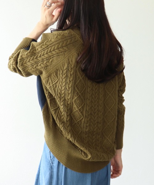 Three Four Time(スリーフォータイム)の「スエットニットドッキングプルオーバー(パーカー・レディース・オフホワイト/カーキ/ネイビー・FREE)」の8枚目の写真