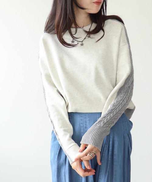 Three Four Time(スリーフォータイム)の「スエットニットドッキングプルオーバー(パーカー・レディース・オフホワイト/カーキ/ネイビー・FREE)」の5枚目の写真