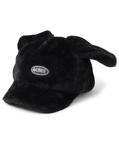 by LOVEiT（バイラビット）の「ウサミミキャップ（キャップ・キッズ・オフホワイト/ブラック・M/L）」の2枚目の写真