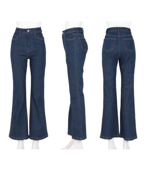 KOBE LETTUCE（コウベレタス）の「ソフトフレアデニムパンツ（デニムパンツ・レディース・ライトブルー/ブラック/ネイビー/アイボリー系/ブルー・L/M/S/TM/PM）」の13枚目の写真