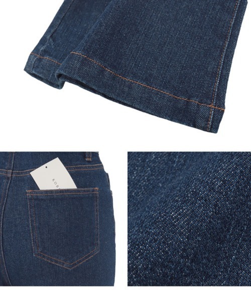 KOBE LETTUCE（コウベレタス）の「ソフトフレアデニムパンツ（デニムパンツ・レディース・ライトブルー/ブラック/ネイビー/アイボリー系/ブルー・L/M/S/TM/PM）」の15枚目の写真