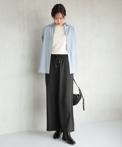 GLOBAL WORK　お手入れらくらくSET UP　Wジャケット　ワイドパンツ お手入れらくらくSET UPワイドパンツ/136123 | [公式]グローバル