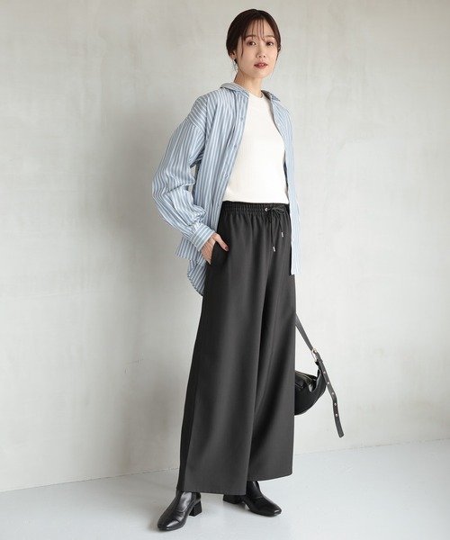 セール】お手入れらくらくギャザーワイドパンツ/149889（その他
