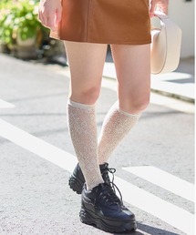 tutuanna | 花柄レースハイソックス40cm丈(ソックス/靴下)