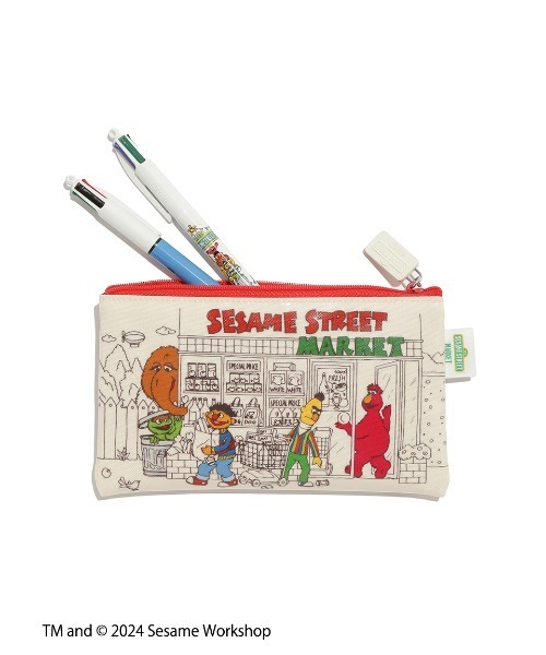 SESAME STREET（セサミストリート）の「ヴィンテージアート フラット型ペンケース（ステーショナリー・レディース・ベージュ・FREE）」の2枚目の写真