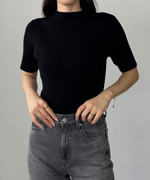 ルエレ Louere Louere ゴールドボタンリブニット （ブラック） ゴールドボタンリブニット | Louere (ルエレ)｜公式LOOKBOOK