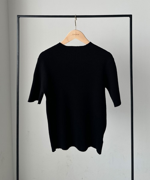 FENNEL ❣️ブラック リブ編み 半袖ニット　新品未使用　ぽっぽ キュプラベーシック 半袖ニット(トップス)｜EPOCA(エポカ)の