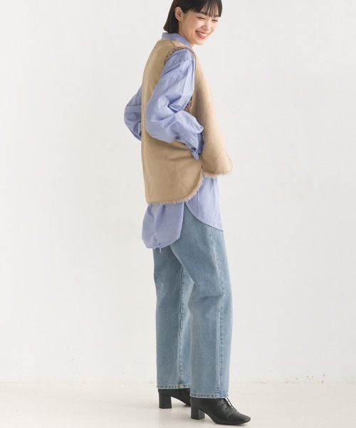 OMNES（オムネス）の「プードルファーリバーシブルベスト（ベスト・レディース・モカ/ベージュ/チャコールグレー・FREE）」の17枚目の写真