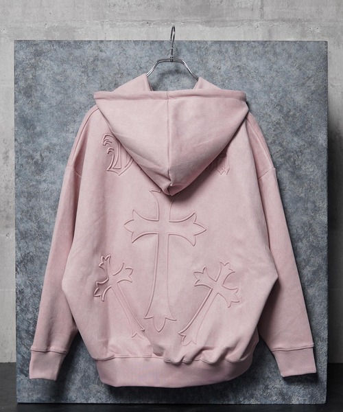 カットスウェード クロスエンボス パーカー / Cut suede cloth