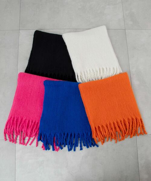 WEGO（ウィゴー）の「WEGO/リブニットストール（マフラー・レディース・ピンク/オレンジ/ホワイト/ブラック/ブルー・FREE）」の21枚目の写真