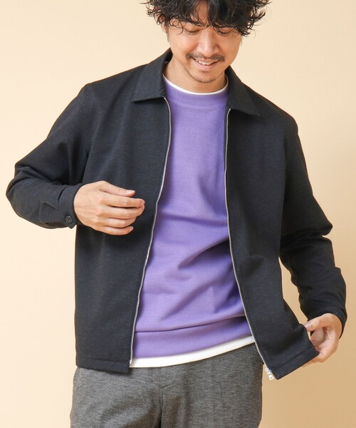 NOLLEY’S(ノーリーズ)の「ACTIVE SETTER 2WAYストレッチ ジップシャツ(ブルゾン・メンズ・グレー/ブルー/ネイビー・L/M/S)」の2枚目の写真