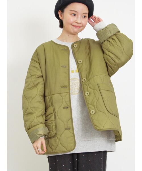 Samansa Mos2(サマンサ モスモス)の「ライトキルティング切替ブルゾン(ブルゾン・レディース・モカ/チャコールグレー/カーキ/ベージュ・F)」の7枚目の写真