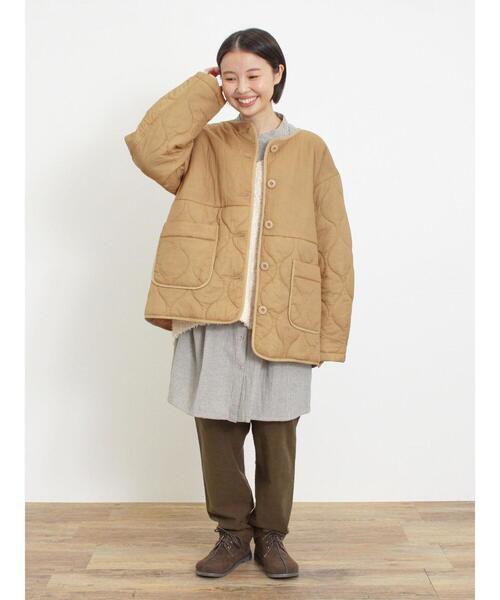 Samansa Mos2(サマンサ モスモス)の「ライトキルティング切替ブルゾン(ブルゾン・レディース・モカ/チャコールグレー/カーキ/ベージュ・F)」の12枚目の写真