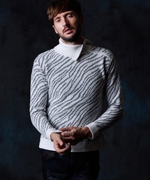 HIDEAWAYS NICOLE | ゼブラ柄衿ファスナータートルネックニット(ニット/セーター)