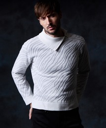 HIDEAWAYS NICOLE | ゼブラ柄衿ファスナータートルネックニット(ニット/セーター)